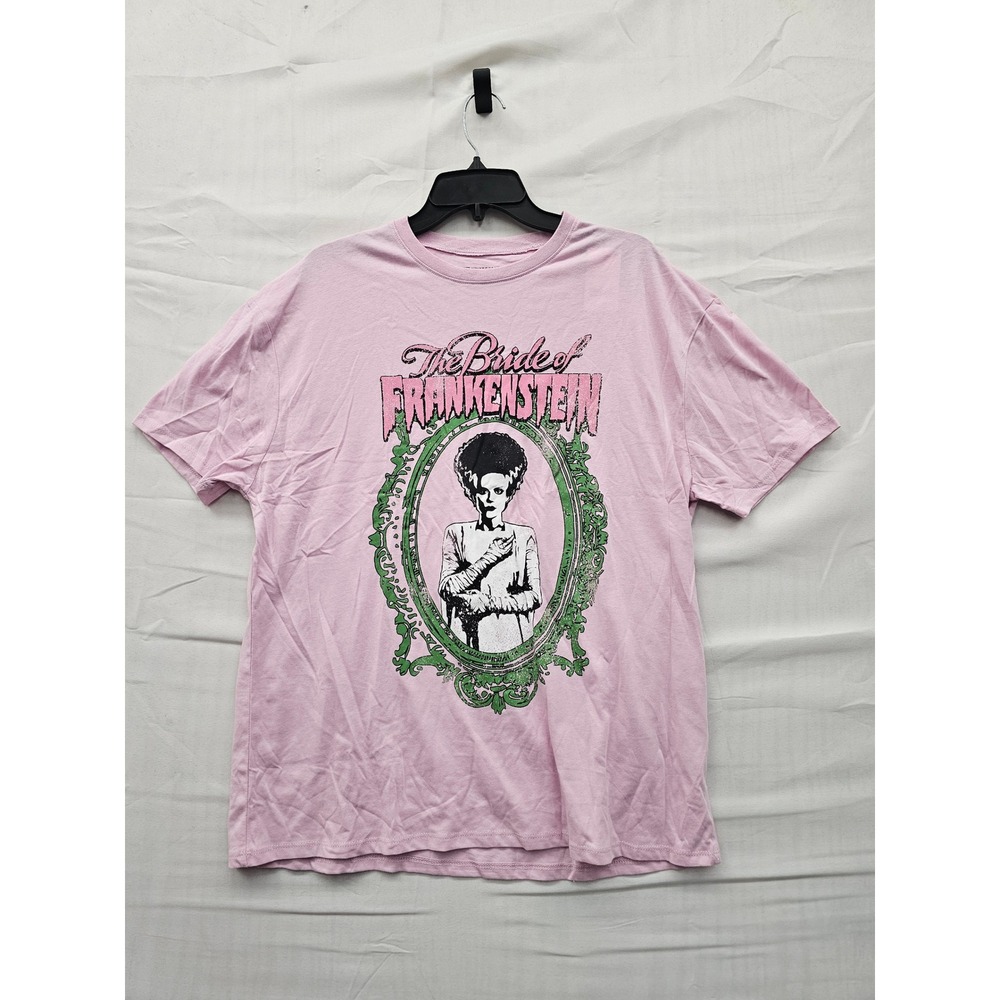 Universal Monsters Bride of Frankenstein Femme Fatale Pink Graphic T-Shirt S NEW